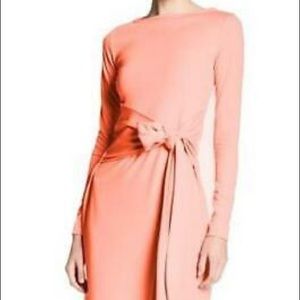 Go couture long sleeve front tie dogwood pink dres